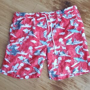 Red Shark Print Men's Shorts Peter Millar